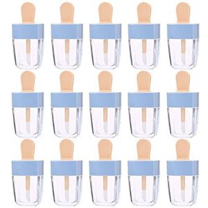 BAQI Lege mini lipgloss-buisjes, kegelvormig, herbruikbaar/navulbaar, dispensers voor doe-het-zelf cosmetische monsters, voor lippenstift, lippenbalsem, lipolie, blauw, 15 stuks