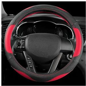 Afdekking Voor Het Stuur Voor Toyota 38cm PU Lederen Auto Stuurhoes Auto-interieur Accessoires Stuurhoes Auto(Rood)