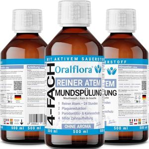 3x zeer effectieve mondspoeling 500 ml met chloordioxide CDL - frisse adem 24 uur - mondwater