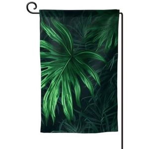 Tuinvlaggen voor buiten, groene tropische jungleplant, tuinvlag 30 x 45 cm, dubbelzijdige seizoensgebonden welkomsttuin, buitenvlag, kleine tuinvlaggen voor terras, veranda, boerderij, decoratie