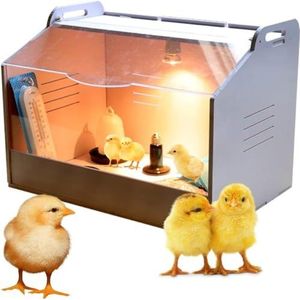 Broedbox for kuikens Kuikenbroedmachine met warmtelampenset Ingebouwde kippenzitplaats en kippenvoeder/kippenwaterbak