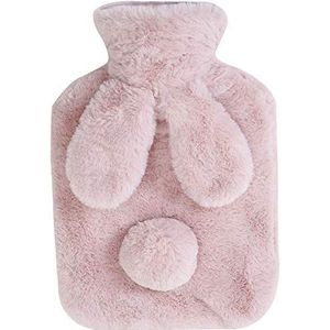 DieffematicRSD Warmwaterkruik Warm waterzak hand warmer huishoudelijke warming-warmwaterflessen met konijnen oor dekking (Color : Pink)