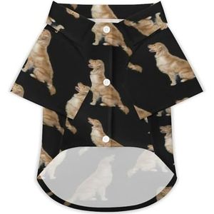 Golden Retriever Hond Grappige Hond Shirt Button Down Hawaii Shirt Grappige Doek Huisdier Ademend T-shirts Gift voor Kleine Honden En Katten