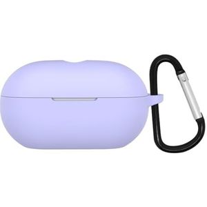 Siliconen hoes voor 2024 Beats Solo Buds draadloze oordopjes accessoires, zachte beschermhoes (lichtpaars)