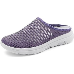 Damessportslippers Zomer Ademende Gebreide Mesh-sandalen Vrije Tijd Grote Wandelschoenen Lichtgewicht Comfortabele Orthopedische Schoenen (Color : Purple, Size : 37 EU)