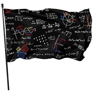 CBIUICLTD Wiskunde lineaire wiskunde onderwijsvlag 3x5 ft, lichtgewicht buitentuin decor veranda vlag, polyester kleurvaste banner met messing doorvoertules