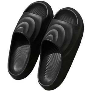 Non-slip Bathroom Slippers,Soft Slippers,Indoor and Outdoor Platform Pool Slippers Shower Slippers (Color : Black, Size : 44)