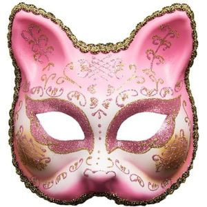 Hrippy Venetiaans bal masker kat gezicht anime cosplay masker half gezicht maskerade masker plastic aankleden masker partij kostuum accessoires