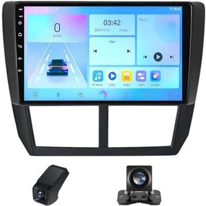 Android 14 autoradio geldt voor Subaru Forester 3 2007-2013 Subaru Impreza met Carplay Android Auto WiFi 9 inch autoradio 2 Din met/GPS-navigatie stuurbediening achteruitrijcamera(C10)
