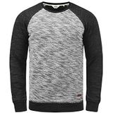 Solid SDFlocker heren sweatshirt pullover flocksweat trui met ronde hals, zwart (9000), M