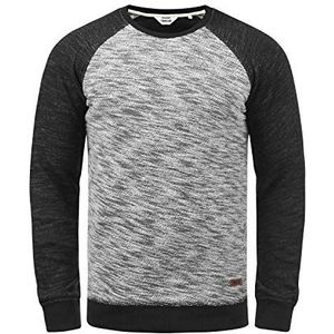 Solid SDFlocker heren sweatshirt pullover flocksweat trui met ronde hals, zwart (9000), M