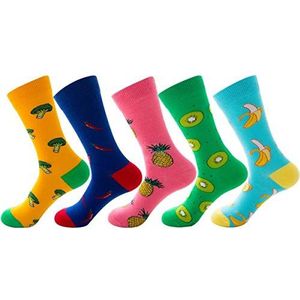 Rembcom Damessokken, katoen, 5 paar, schattige, kleurrijke sokken, thermische sokken, ademend, zacht katoenen sokken, sneakersokken, korte sokken, sportsokken, vrouwen meisjes sokken