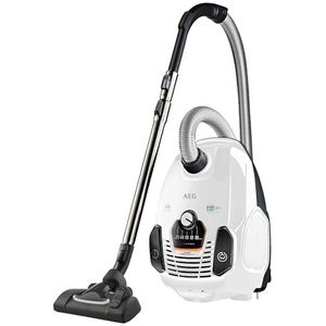 AEG Stofzuiger met Zak, VX7-2-IW-S, Nieuwe technische versie, Zuigkrachtregeling, 3in1 multifunctioneel mondstuk, Hygiënefilter, Mondstuk voor harde vloeren,12 Meter Actieradius, 69 dB, Ijswit