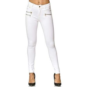 Elara Dames Stretchbroek Skinny Fit Jegging Chunkyrayan Wit 1186-9 White 46
