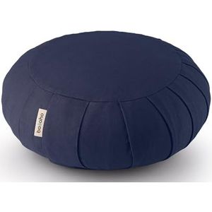 basaho CLASSIC Zafu Meditatiekussen | Biologisch Katoen | Boekweitdoppen | Afneembare Wasbare Hoes (Nachtblauw)