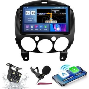 Android 14 Auto Stereo Navi voor M-azda 2 (2007-2014) 9 ""QLED-scherm Autoradio met draadloze carplay Android Auto GPS-navigatie met Bluetooth 5.0 HIFI FM 5G-WiFi SWC RDS MIC,M200s