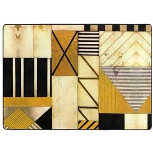 Rustieke houten bedrukte tapijten, woonkamer vloermatten loper tapijt niet-overslaan kinderkamer mat spelen tapijt - 148 x 203 cm