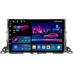 Android 14 Dubbel Din Autoradio Voor Toyota Highlander 2013-2018 Hoofdunit 9""IPS Touchscreen Multimediaspeler met achteruitrijcamera Ondersteuning Carplay Bluetooth GPS Sat Nav RDS SWC(B,T2 8Core 8+12