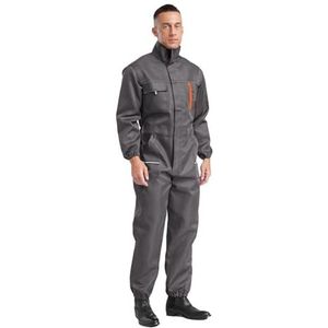 Veiligheidsoveralls, Overalls Heren Werkkleding Werk Overall Uniform Reflecterende Strepen(Grey,XXL)
