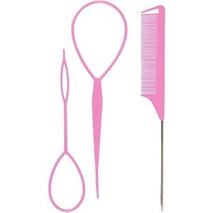 Haar Staart Gereedschap Loop Tool Set Met Franse Vlecht Loop Kam Vlechten Kam Gemakkelijk Styling Zwart Vlechten Quick Styling