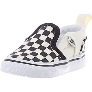 Vans Unisex Baby Asher V-Velcro Sneaker, Weiß Checkers Black Natural, 17 EU