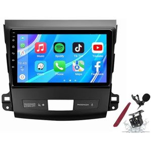 Android 14 Autoradio Sat Navi voor M-itsubishi Outlander (2006-2012) 9 Inch Touchscreen Multimedia Speler met Draadloze Carplay GPS Navigatie FM RDS Bluetooth 5G-WiFi SWC DSP,M120s