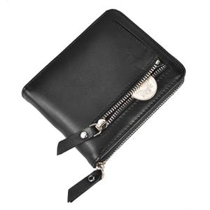 Kapmore Bifold Faux Lederen Portemonnee - Creditcard Draagbare Rits Houder Pocket Portemonnee, Zwart