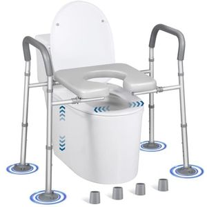 LOLLIDO - Verhoogde Toiletstoel - Verstelbare Toiletverhoger - Multifunctioneel - Met Handgrepen