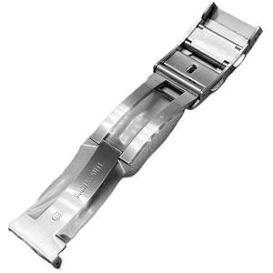 Verstelbare Horloge Gesp 316L Roestvrij Stalen Knop Fit for Seiko for Citizen Band Sluiting 18 Mm 20 ​​Mm 22mm Horloges Accessoires (Color : Silver, Size : 20mm)