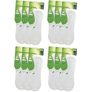 JOPHY & CO. Sokken van bamboe, zachte en ademende bamboesokken, voor dames en heren Art.Ref580, Onzichtbaar wit 12 paar, 40-46 EU