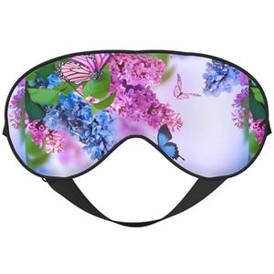 Butterfly Garden Unisex Elastische Verstelbare Gesp Ontwerp Verduisterend Slaap Oogmasker voor Thuis Reizen Yoga Kantoor Dutje