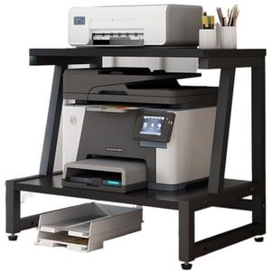 Tafel voor Printer Printerkastje Printerstandaard Met 2 Niveaus En Wielen, Kantoorprinterplank, Mobiel Printerrek, Printerkar Printertafel Printerstandaard(Black)