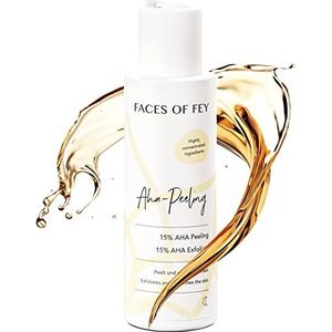Fruitzuurpeeling 15% FACES OF FEY – AHA-peeling met melkzuur en glycolzuur tegen pigmentvlekken en rimpels – 100 ml vloeibare exfoliator