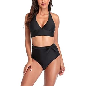 Bikinibadpak Zacht Ademend Wasbaar Tweedelig Polyester Elegant Hot Spring-badpak (M)