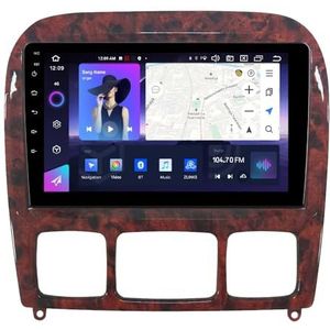 Android 14 Autoradio Stereo voor B-enz S-Klasse (1998-2005) 9 Inch Touchscreen Multimedia Speler met Draadloze Carplay 2 Din GPS Navigatie FM RDS Bluetooth 5G-WiFi SWC DSP,M100s