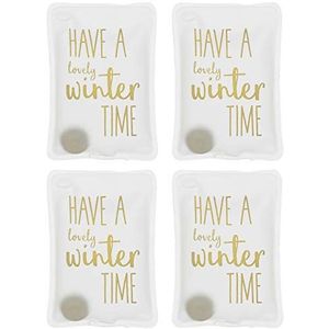 MIK funshopping Handwarmers, warmtezakjes, herbruikbare warmtepads, voor koude dagen en voor onderweg, warmteknikkussens met leuke motieven (set van 4, wintertijd)