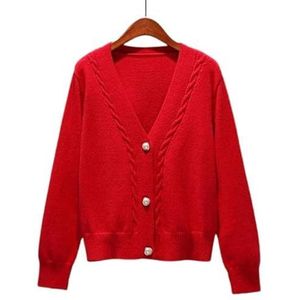Vest single-breasted trui met lange mouwen herfst winter V-hals effen kleur gebreide jas bovenkleding warm zacht voor huidcasual