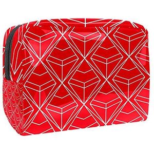 Waterdichte cosmetische tassen, Geometrische Polygoon patroon paarse gouden lijn reizen cosmetische tassen, Multifunctionele draagbare make-up tassen, reizen cosmetische tas organizer voor vrouwen