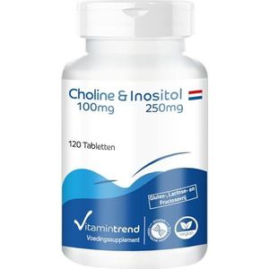 Choline & Inositol - met 100mg choline en 250mg inositol - 120 tabletten - hooggedoseerd - veganistisch - biobeschikbare supplementen uit Duitsland | Vitamintrend