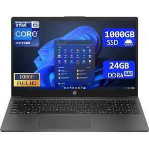 HP Notebook 250 G9, werklaptop, laptopscherm 15,6 inch Full HD, CPU Intel Core i5 12Th, 24 GB Ram, 1TB (1000 GB) NVMe SSD, Windows 11 Pro | Office 2021 Pro Plus | Laptop direct klaar voor gebruik |