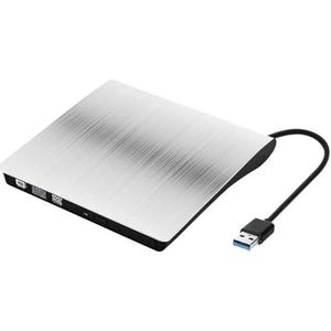 USB 3.0 Slanke Externe Dvd-rw Cd-brander Brander Lezer Speler Optische Schijven Dvd-rom-speler Plug Play Heldere Beeldkwaliteit Stabiele Audio(Silver)
