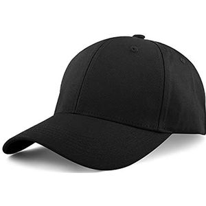 KELOYI Baseballpet voor dames en heren, 100% katoen, eenheidsmaat, hoeden, verstelbare, ademende, sportieve zonnepetten, Zwart, Eén Maat