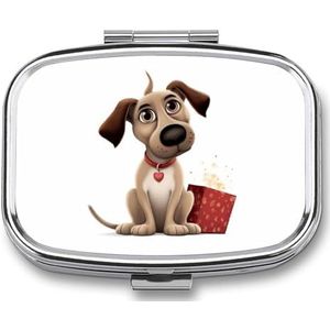 Leuke Pil Organizer Hond Gedrukt Draagbare Reizen Pillendoos Mini Pillendoos Kan Buiten Worden Gebruikt