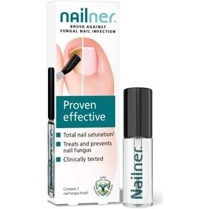 Nailner Nagelschimmelbehandeling, behandeling en preventie van schimmelnagelinfecties, natuurlijke nagellak met borstel – 5 ml - Nude