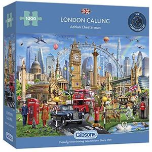 London Calling Legpuzzel van 1000 stukjes, Londen Legpuzzels | Duurzame puzzel voor volwassenen | Premium 100% gerecycled bord | Geweldig cadeau voor volwassenen | Gibsons Games