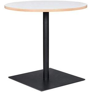 Witte ronde tafel 'FUSION ROUND' met zwart frame - Ø 80 cm