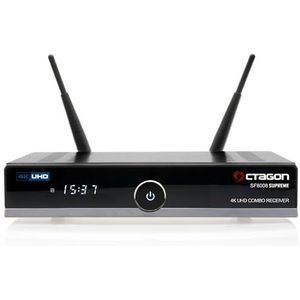 Octagon SF8008 V3 (versie 3) UHD 4K Supreme Combo Receiver, Satellietkabel- en DVB-T2-ontvanger, E2 Linux & Define OS, met PVR-opnamefunctie, M.2 M Key, Gigabit LAN, kaartlezer, Sat to IP, WiFi WLAN