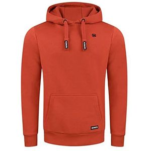 Riverso RIVLinus Hoodie sweatshirt pullover capuchon kangoeroezakken regular fit effen katoen grijs bruin groen rood blauw zwart S M L XL 2XL 3XL 4XL 5XL, Rusty Oker Rood (15401), L
