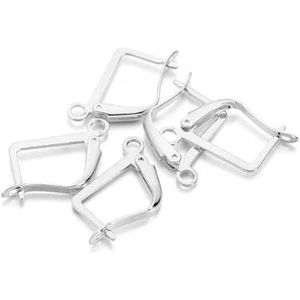 20-100 stuks roestvrij staal Franse oorbellen sluitingen haken fittingen DIY sieraden maken ijzeren haak oorhaakje oorbel bevindingen benodigdheden-Style5 zilver