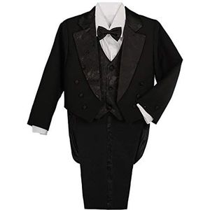 Lito Angels Tuxedo Smoking Kostuums & Blazers Pak Set van 5 Stuks met Vest Bruiloft Feest Formele Kleding Outfit voor Baby Jongens Maat 8 (Leeftijd 9-12 maanden) Zwart